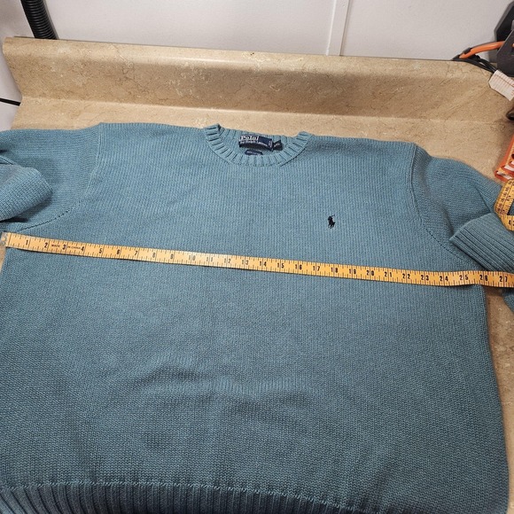 Polo Ralph Lauren Sweater Men XXL Blue Cotton Knit Heritage Holiday Preppy Dad - Picture 7 of 11